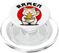Cool Cat Eats Ramen Novelty Graphic Tees & Cool Designs fun PopSockets PopGrip per MagSafe