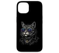 Cool Cat in Shades with City Lights Retro Streetwear Vibe Custodia per iPhone 13