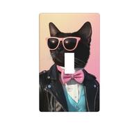 Cool Cat Indossare Occhiali da Sole Copertura Interruttore Luce Decorativo Singolo Toggle 1 Gang Piastra Da Parete per Cucina Agriturismo Camera Da Letto Bagno Art