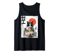 Cool Cat Ramen Estetica Giapponese Artwork Groovy Anime Cat Canotta