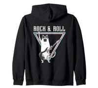 Cool Cat Rock & Roll Chitarra Stile Felpa con Cappuccio