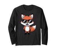 Cool Charming Red Fox with Sunglasses Maglia a Manica
