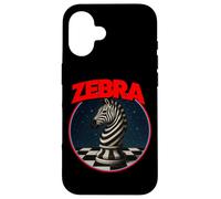 Cool Chess Horse in Zebra Style Illustration Graphic Designs Custodia per iPhone 16