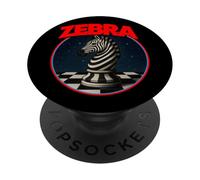 Cool Chess Horse in Zebra Style Illustration Graphic Designs PopSockets PopGrip Adesivo