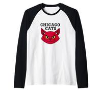 Cool Chicago Red Cat Warrior basketball Slam Dunk Graphic Maglia con Maniche Raglan
