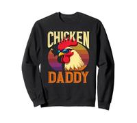 Cool Chicken Daddy Rooster Retro Occhiali da Sole Farming Dad Felpa