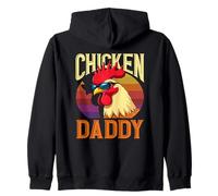 Cool Chicken Daddy Rooster Retro Occhiali da Sole Farming Dad Felpa con Cappuccio