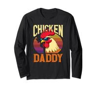 Cool Chicken Daddy Rooster Retro Occhiali da Sole Farming Dad Maglia a Manica