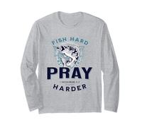 Cool Christian Mens Bass Fishing Gesù Bibbia Verse Pescatore Maglia a Manica