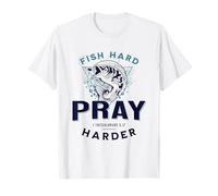 Cool Christian Mens Bass Fishing Gesù Bibbia Verse Pescatore Maglietta