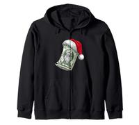 Cool Christmas Cash Costume per Dollar Bill e Cappello di Babbo Natale Felpa con Cappuccio