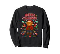 Cool Christmas Teddy Bear Illustration Graphic Designs Felpa