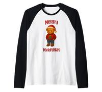 Cool Christmas Teddy Bear Illustration Graphic Designs Maglia con Maniche Raglan