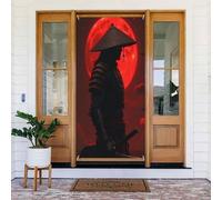 Cool Classic Samurai Moon Print No.21 Coperture decorative per porta, decorazione per interni ed esterni, primavera, estate, autunno, inverno, Halloween, Natale, decorazioni per la casa