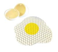 Cool Coasters, 3D Print Fidget, Mesh Fried Egg Design, Shell and Tray 4 Set, Drinks Decoration for Kitchen, Housewarming, Parties, Coffee Table, Counter, Dining Room, 6.69x6.69x3.54 inches