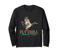 Cool Colorful Mallard Duck Fly Chill Random Country Graphic Maglia a Manica