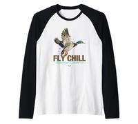 Cool Colorful Mallard Duck Fly Chill Random Country Graphic Maglia con Maniche Raglan
