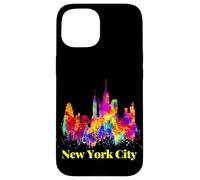 Cool Colorful New York City Skyline, New York City Splash Custodia per iPhone 15