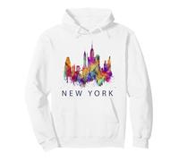 Cool Colorful New York City Skyline, New York City Splash Felpa con Cappuccio