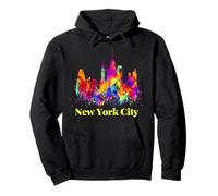 Cool Colorful New York City Skyline, New York City Splash Felpa con Cappuccio