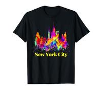Cool Colorful New York City Skyline, New York City Splash Maglietta