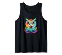 Cool Colorful Owl Jungle Art Graphic Illustration Owl Canotta