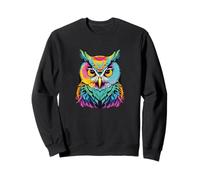 Cool Colorful Owl Jungle Art Graphic Illustration Owl Felpa