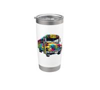 Cool Colorful Tie Dye School Bus Graphic Bus Driver Teacher Bicchiere termico in acciaio inox doppia parete