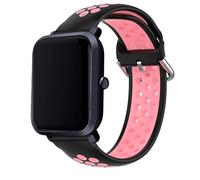 Cool Correa Universal Goma Negro-Rosa 20mm para Amazfit Bip/GTS/Bip Lite/Huawei/Samsung/Cool Oslo