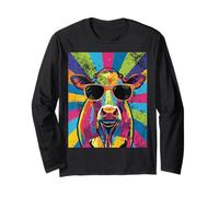 Cool Cow Pop Art for Men Women Dairy Farmer Farming Moo Cows Maglia a Manica