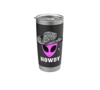 Cool Cowboy Hat Alien Howdy Space Western Disco Theme Bicchiere termico in acciaio inox doppia parete