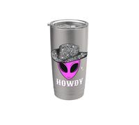 Cool Cowboy Hat Alien Howdy Space Western Disco Theme Bicchiere termico in acciaio inox doppia parete