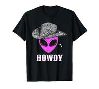 Cool Cowboy Hat Alien Howdy Space Western Disco Theme Maglietta