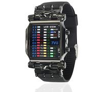 Cool creative Funky sport nero uomini ragazzi elastico colorato LED data giorno binario orologio digitale Gift orologio