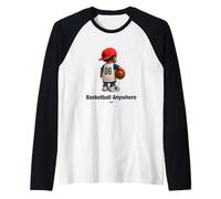 Cool Cute Basketball Anywhere with a Basketball kid Player Maglia con Maniche Raglan
