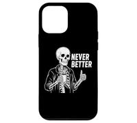 Cool da uomo Tired Skeleton Never Better Thumbs Up per amanti del caffè Custodia per iPhone 12 mini