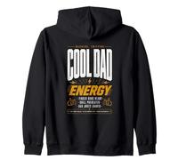 Cool Dad Energy Warning Emitting papà Barzellette Felpa con Cappuccio