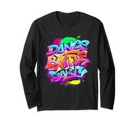 Cool Dance Graffiti Splash Battle Party Art Graphic Design Maglia a Manica