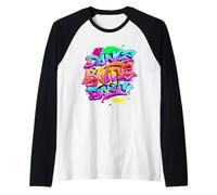 Cool Dance Graffiti Splash Battle Party Art Graphic Design Maglia con Maniche Raglan