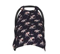 Cool Dark Shark Print Baby Car Seat Covers, traspirante allattamento copertura allattamento al seno, passeggino copertura multi-uso neonato baldacchino, neonati neonati Essentials