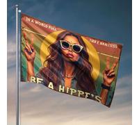 Cool Decor For Guys Room Be A Hippie'S Peace Sign Flag Happy Camper Regali Bandiere per camera per ragazze (152 x 244 cm)