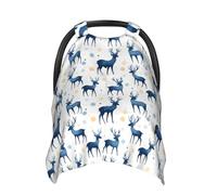 Cool Deer Blue Print Baby Car Seat Covers, traspirante allattamento copertura allattamento al seno, copertura passeggino, baldacchino multiuso seggiolino auto, neonati neonati Essentials