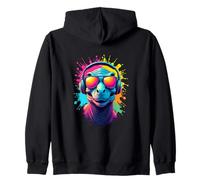 Cool Dino Vibes con Spruzzi di Colore Felpa con Cappuccio