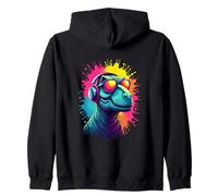Cool Dino Vibes con Spruzzi di Colore Felpa con Cappuccio