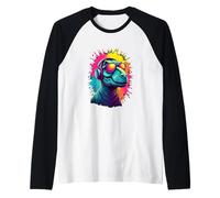 Cool Dino Vibes con Spruzzi di Colore Maglia con Maniche Raglan