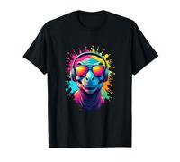 Cool Dino Vibes con Spruzzi di Colore Maglietta