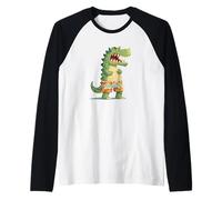 Cool Dinosaur in Vacation Shorts per Ragazzi e Ragazze Maglia con Maniche Raglan
