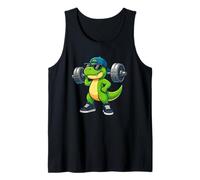 Cool Dinosaur T-Rex Palestra Sollevamento Pesi Fitness Cartoon Canotta