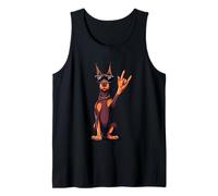 Cool Doberman Pinscher Rock Mano Segno Punk Cane Grafico con Canotta