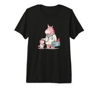 Cool Doc Unicorno con Medicine Bag Costume Maglietta Premium